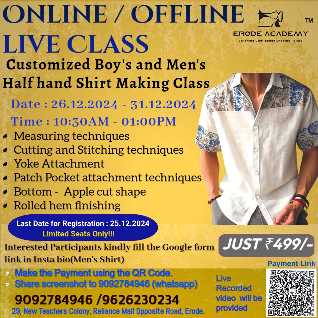 Half Hand Shirt Making Class
