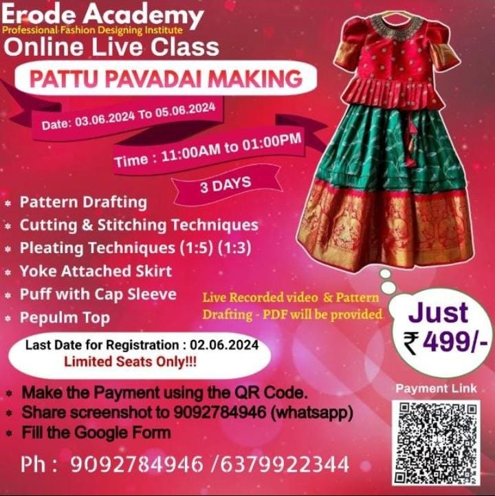 Pattu Pavadai Making Class 1