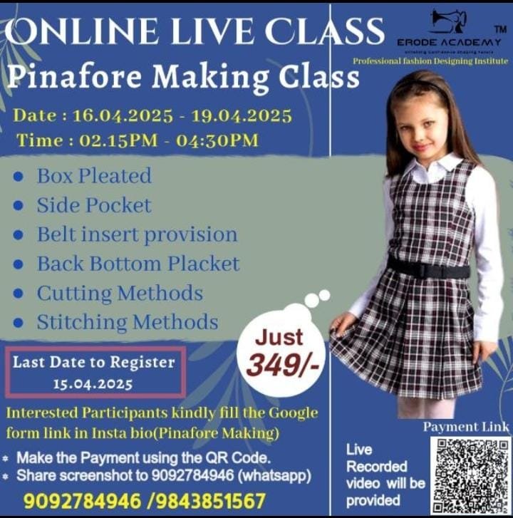Pinafore Making Class