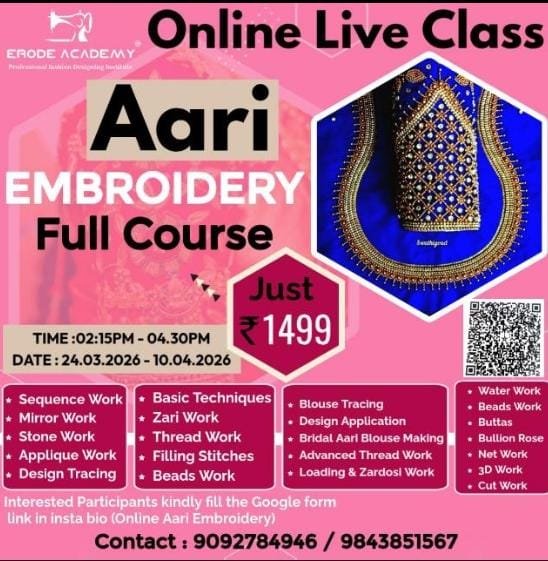 Advanced Aari Embroidery Batch 9
